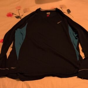 Nike Navy Blue Shirt with Blue Panels